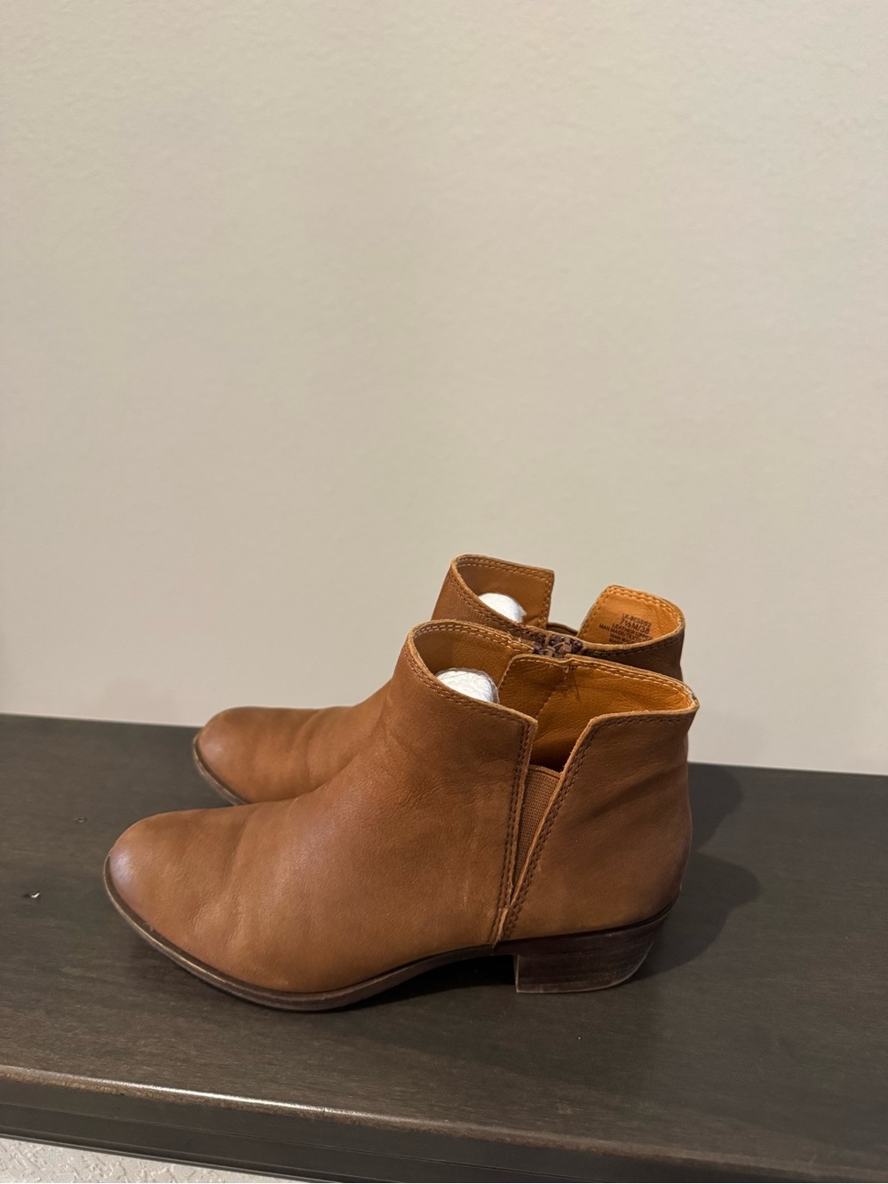 Lucky Brand Cognac Leather Ankle Booties